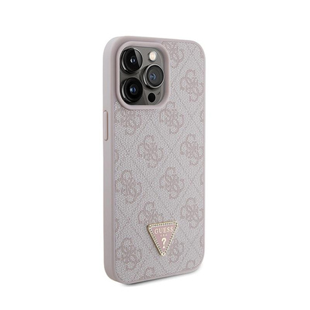 Guess bőr 4G Triangle Strass - iPhone 15 Pro Max tok (rózsaszín)