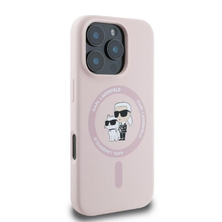 Karl Lagerfeld Silicone Karl & Choupette Ring MagSafe - iPhone 16 Pro Case (pink)