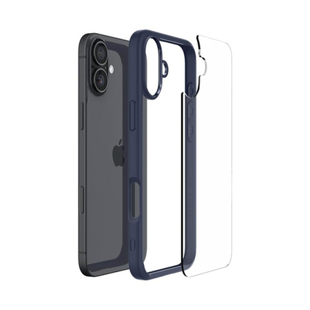 Spigen Ultra Hybrid - tok iPhone 16 készülékhez (sötétkék)