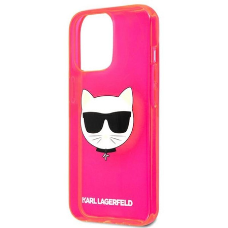 Karl Lagerfeld Choupette Head - iPhone 13 Pro Max Tasche (fluo rosa)