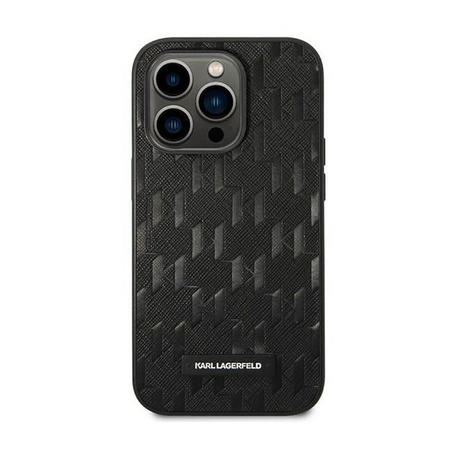 Karl Lagerfeld Saffiano Mono Metal Logo - pouzdro pro iPhone 14 Pro (černé)