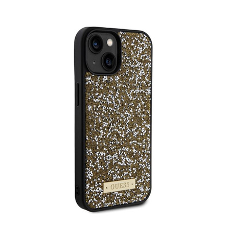 Guess Rhinestone Metal Logo - Coque iPhone 15 (jaune)