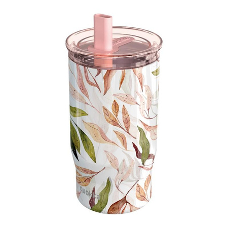 Quokka Mist - Stainless Steel Thermal Mug 720 ml with Straw (Falling Leaves)