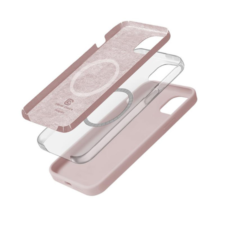 Crong Color Cover Magnetic - pouzdro MagSafe pro iPhone 15 (pískově růžové)
