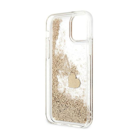 Guess Liquid Glitter Charms - iPhone 12 / iPhone 12 Pro tok (arany)
