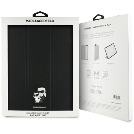Karl Lagerfeld Book Cover Saffiano Magnetic Karl & Choupette - iPad Air 13" M3 (2025) / iPad Air 13" M2 (2024) Tasche (schwarz)