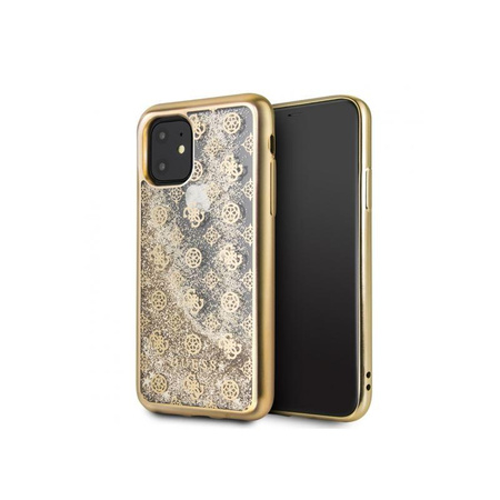Guess 4G Peony Liquid Glitter - Coque iPhone 11 (Or)