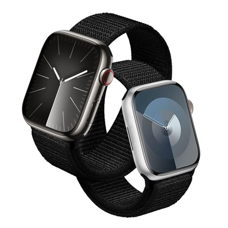 Crong Nylon Reflex - Sportarmband für Apple Watch 38/40/41/42 mm (Schwarz)