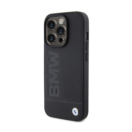 BMW Leather Hot Stamp MagSafe - iPhone 15 Pro Case (Black)