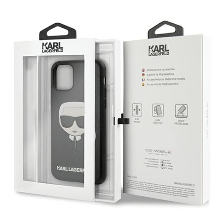 Karl Lagerfeld szilikon ikonikus Karl`s Head - iPhone 11 Pro tok (fekete)