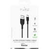 PURO Fabric Ultra Strong - Strapazierfähiges geflochtenes Kabel USB-A / USB-C 2m (schwarz)
