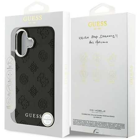 ETUI DO IPHONE 17 do MAGSAFE GUESS ORYGINALNE CZARNE SKÓRZANE MODNE CASE