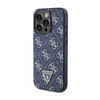 Guess 4G Triangle Metal Logo - pouzdro pro iPhone 15 Pro (modré)