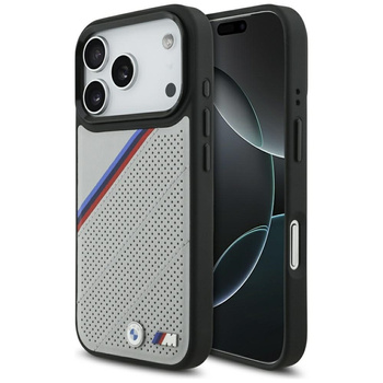 BMW M Tricolor Metal Logo MagSafe - iPhone 17 Pro Case (Gray)