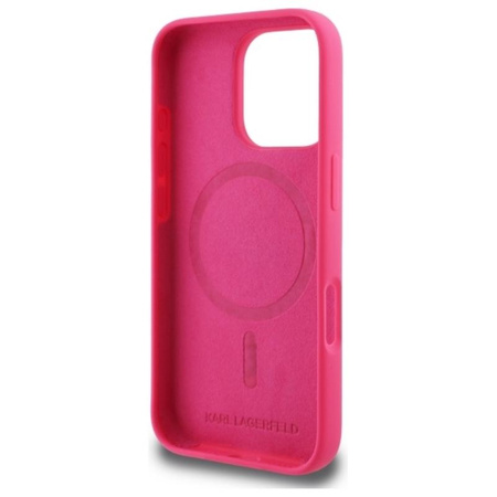 Karl Lagerfeld Silicone Choupette Head Print MagSafe - Case iPhone 16 Pro (fuchsia)