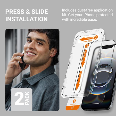 Crong EasyShield 2-Pack - Szkło hartowane iPhone 14 / iPhone 13 / iPhone 13 Pro (2 sztuki)