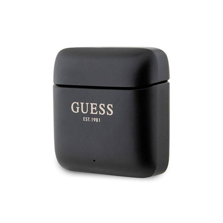 Guess Printed Logo - Sluchátka Bluetooth TWS + nabíjecí pouzdro (černé)