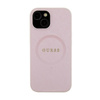 Guess Saffiano MagSafe - Etui iPhone 15 Plus (różowy)