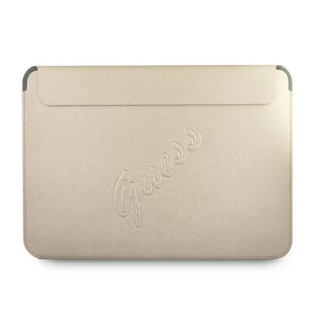 Pouzdro na počítač Guess Saffiano Script - 13" pouzdro na notebook (zlaté)