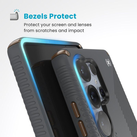 Speck Presidio2 Grip Magnet - Samsung Galaxy S25 Ultra MagSafe tok (szénszürke/hideg bronz/fehér)