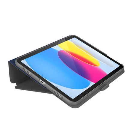 Speck Balance Folio - Étui pour iPad 11" (2025) / 10.9" (2022) avec revêtement MICROBAN avec aimant et support (Arcadia Navy/Moody Grey)