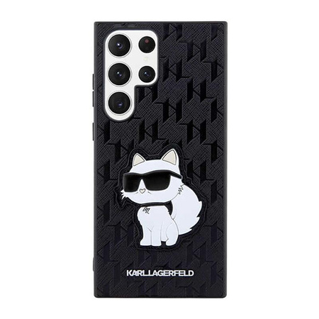 Karl Lagerfeld NFT Saffiano Monogram Choupette - Étui Samsung Galaxy S23 Ultra (noir)