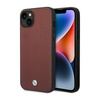 BMW bőr gyémántmintás - iPhone 14 tok (bordó)