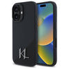 Karl Lagerfeld Silicone Shadow Metal Initial MagSafe - Coque pour iPhone 16 (noir)