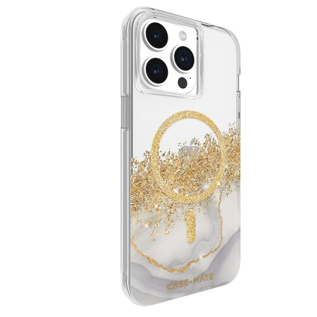 Case-Mate Karat MagSafe - iPhone 15 Pro Max tok arannyal díszített (Márvány)