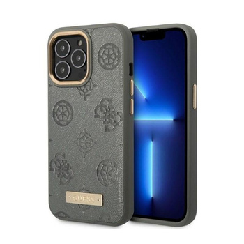 Guess Peony Logo Plate MagSafe - iPhone 13 Pro tok (szürke)