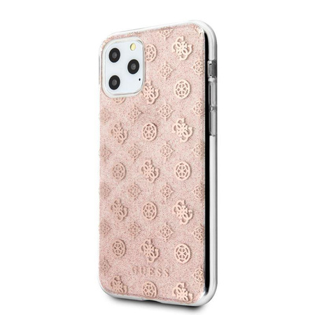 Guess 4G Peony Solid Glitter - Coque iPhone 11 Pro (rose)