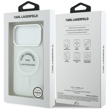 Karl Lagerfeld IML Karl RSG Logo MagSafe - Hülle für iPhone 17 Pro (transparent)