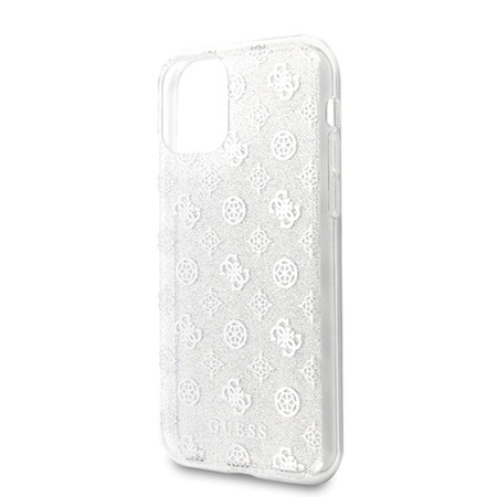 Guess 4G Pfingstrose Glitter - iPhone 11 Pro Tasche (Silber)
