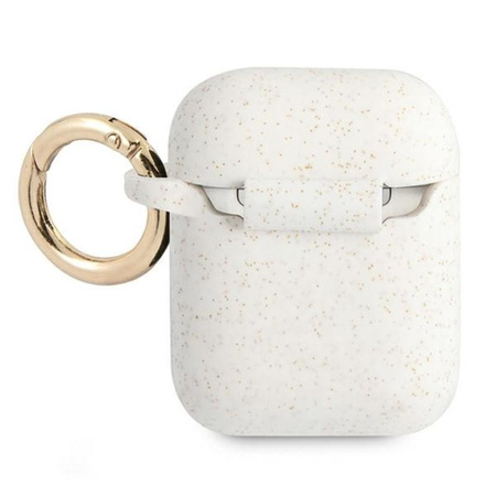 Guess szilikon csillogó tok Est - Airpods tok (fehér)