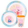 Peppa Pig - Zestaw naczyń do mikrofali (talerzyk + miska + kubek) Świnka Peppa