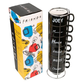 Friends - Set de mugs en céramique avec support 150 ml 6 pcs.