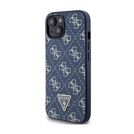 Guess 4G Triangle Metal Logo - Coque pour iPhone 15 Plus (bleu)