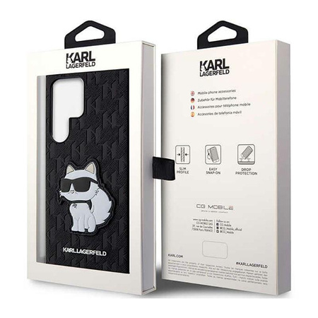 Karl Lagerfeld NFT Saffiano Monogram Choupette - Samsung Galaxy S23 Ultra Case (black)