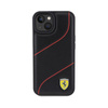 Ferrari Perforated Waves Metal Logo - iPhone 15 Case (black)