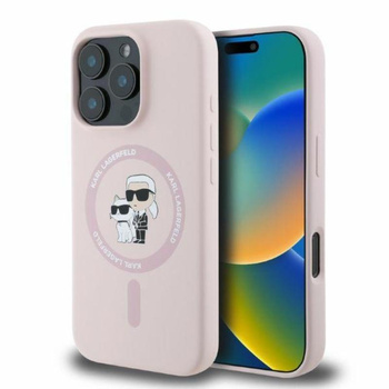 Karl Lagerfeld Silicone Karl & Choupette Ring MagSafe - iPhone 16 Pro Case (pink)