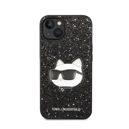 Karl Lagerfeld NFT Glitter Choupette Patch - iPhone 14 Plus Tasche (schwarz)
