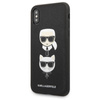 Karl Lagerfeld Saffiano Karl & Choupette Heads - Hülle für iPhone Xs / X (Schwarz)