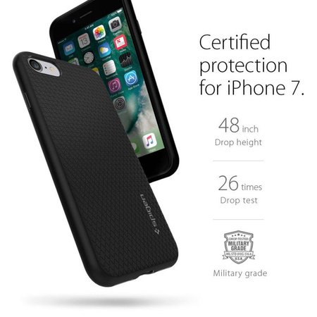 Spigen Liquid Air - tok iPhone SE 2022 / SE 2020 / 8 / 7 (Fekete)