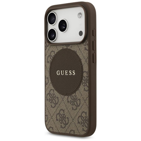 Guess 4G Circle Classic Logo MagSafe – Hülle iPhone 17 Pro (Braun)