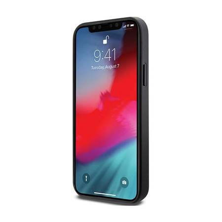 Guess 4G Collection Leather Metal Logo MagSafe - Case for iPhone 12 / iPhone 12 Pro (Black)