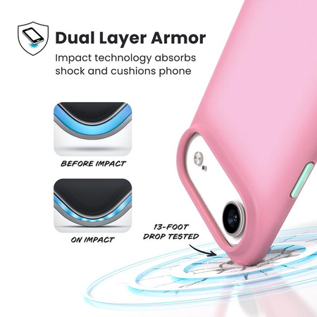 Speck Presidio Lux MagSafe - iPhone Air Case (Ibis Pink / Dark Ibis / Canon Green)