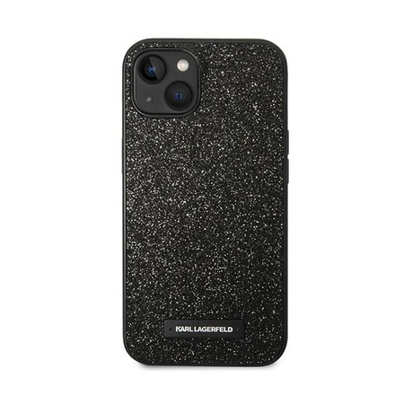 Karl Lagerfeld Glitter Plaque Logo - Coque iPhone 14 (noir)