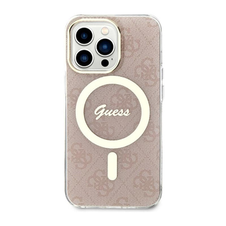 Pouzdro Guess 4G MagSafe - iPhone 13 Pro (růžové)