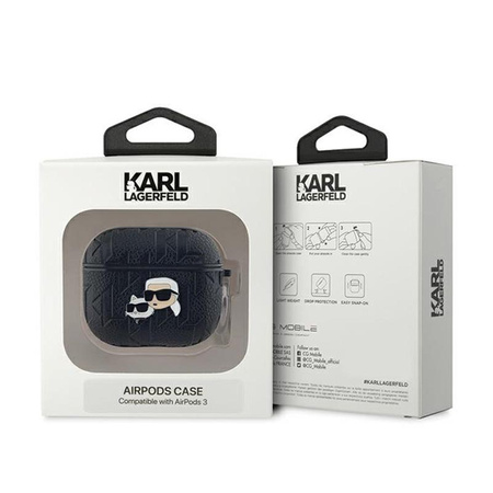 Karl Lagerfeld Monogram Karl & Choupette Head - AirPods 3 tok (fekete)