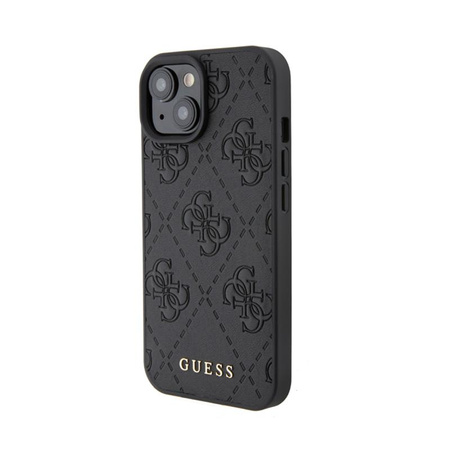 Guess Leather 4G Stamped - iPhone 15 Case (black)